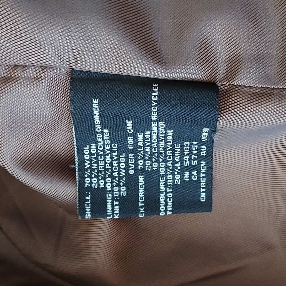 COLE HAAN Wool and Cashmere Blend Belted Tan Women's Coat Sz-8 - Picture 7 of 10